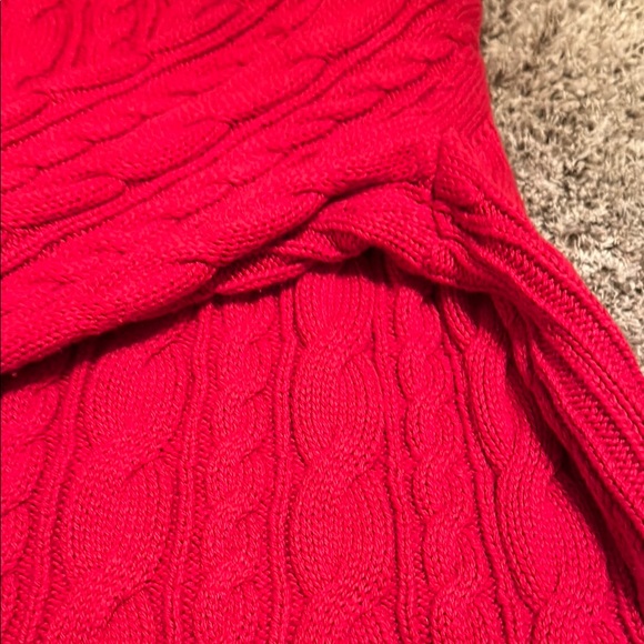Lands' End Red Cable Knit Sweater - Picture 5 of 6
